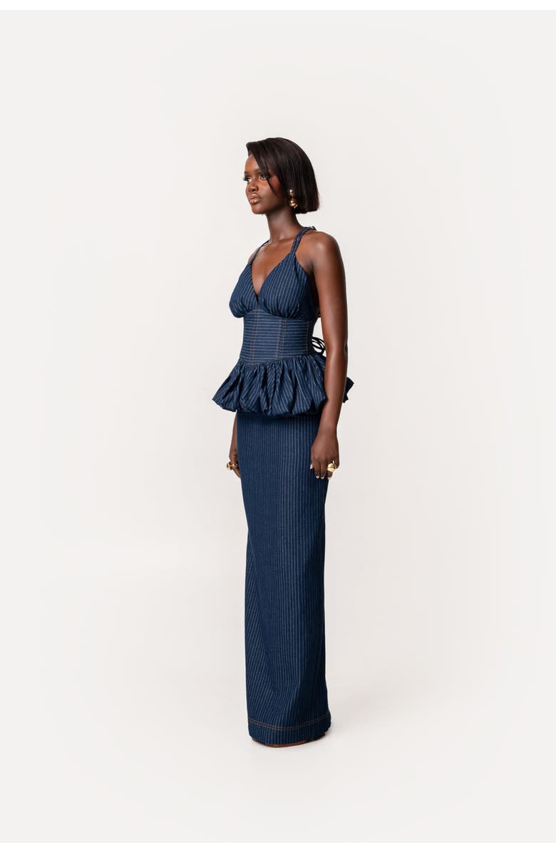 OFUURE Adele Peplum Top, Alternate, color, Denim