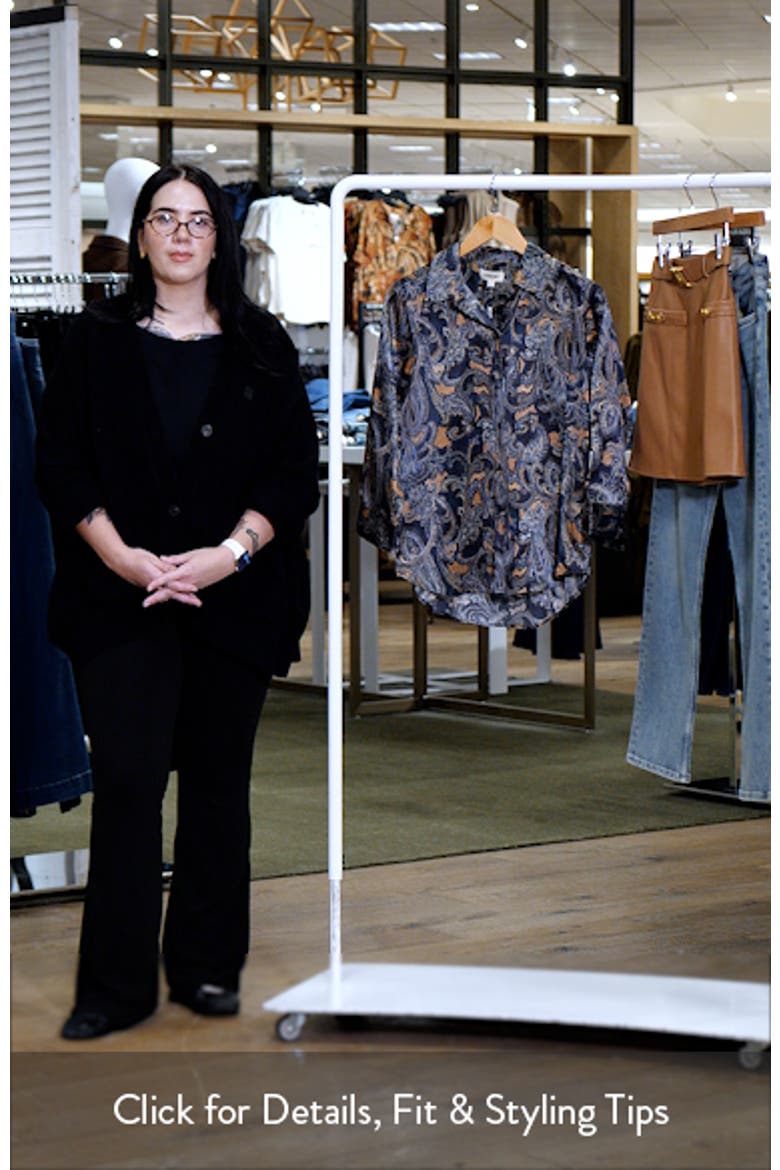 Dani Print Three-Quarter Sleeve Silk Button-Up Shirt video