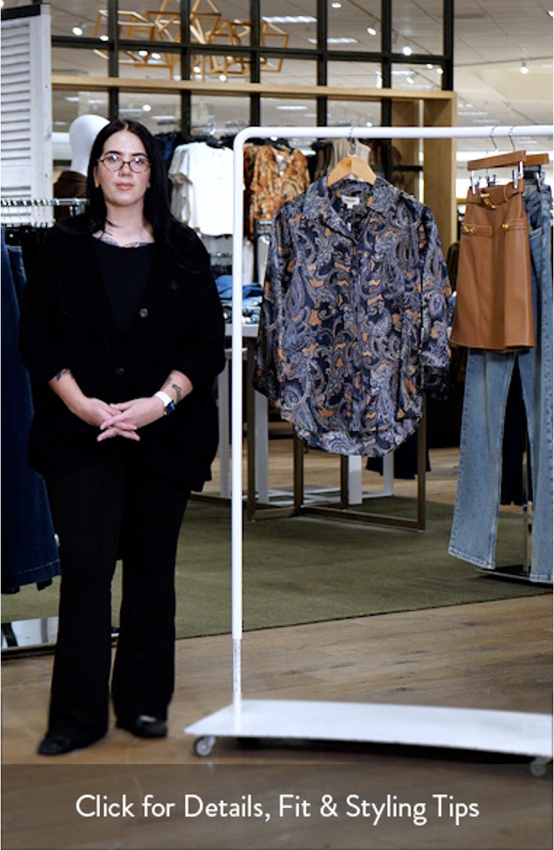 Dani Print Three-Quarter Sleeve Silk Button-Up Shirt, sales video thumbnail