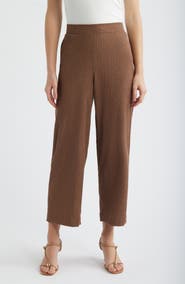 AK ANNE KLEIN Crinkle Ankle Wide Leg Pants