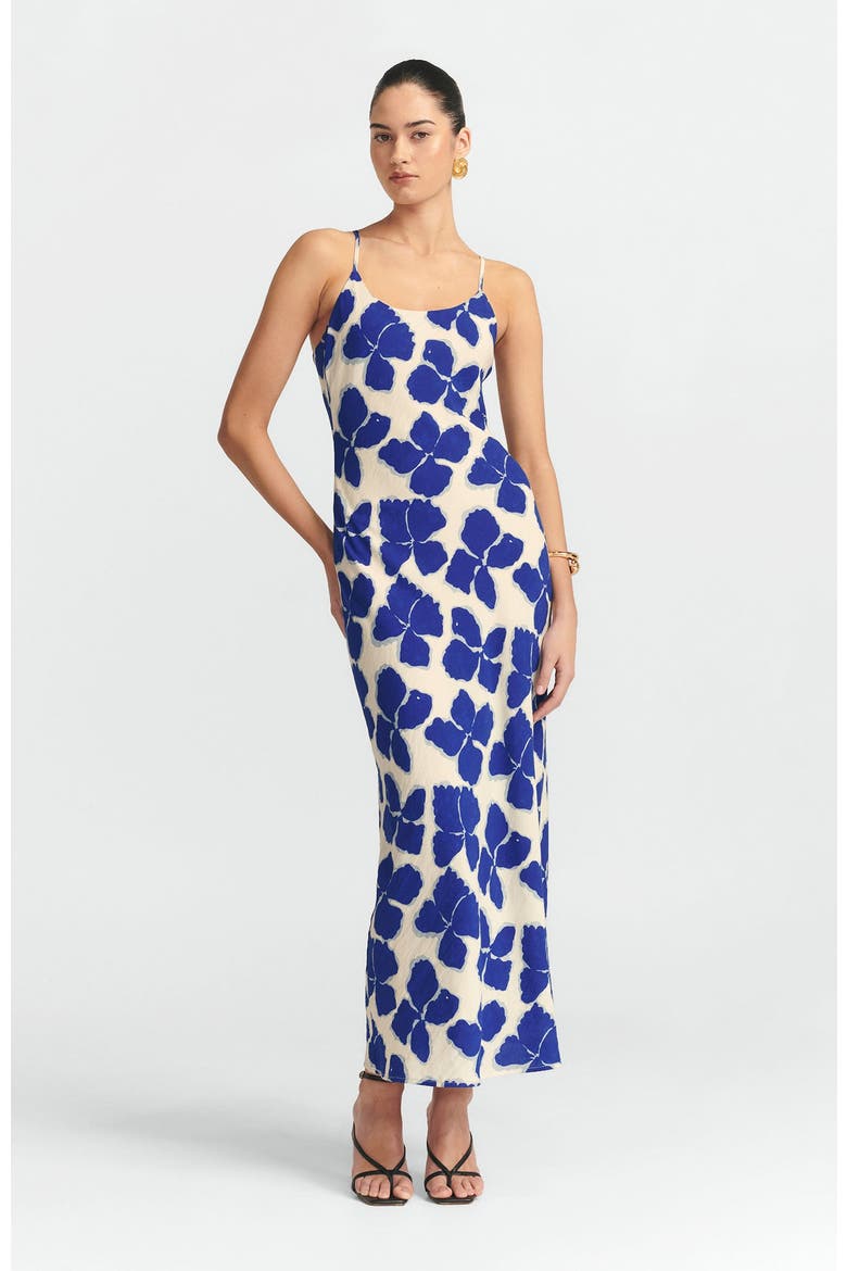 Gemma Slip Dress, Alternate, color, Blue Wildflower