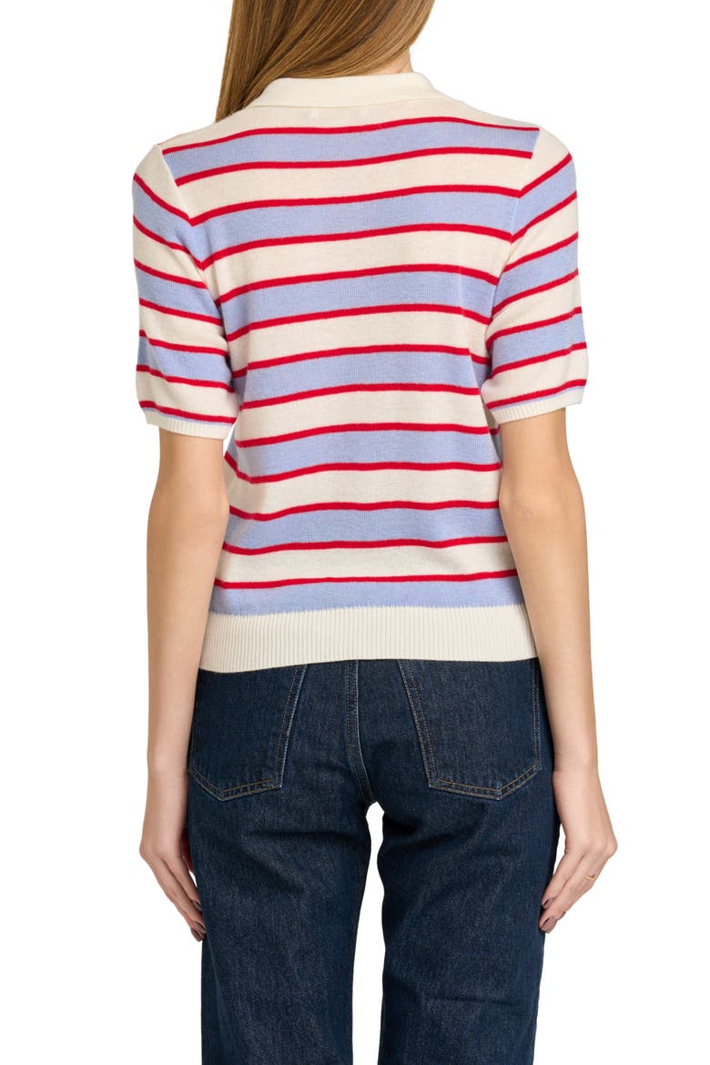 Wesley Collar Cardigan, Alternate, color, BLUE STRIPE