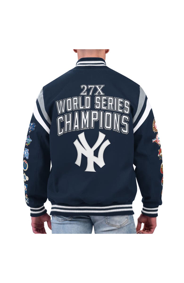 G-III SPORTS BY CARL BANKS Men's G-III Sports by Carl Banks Navy New York Yankees Quick Full-Snap Varsity Jacket, Alternate, color, 