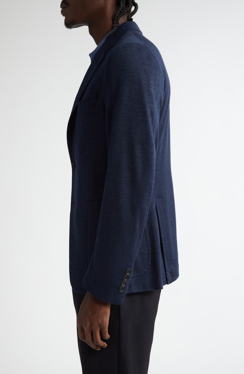 ISAIA Capri Wool, Silk & Linen Knit Sport Coat, Alternate, color, Navy