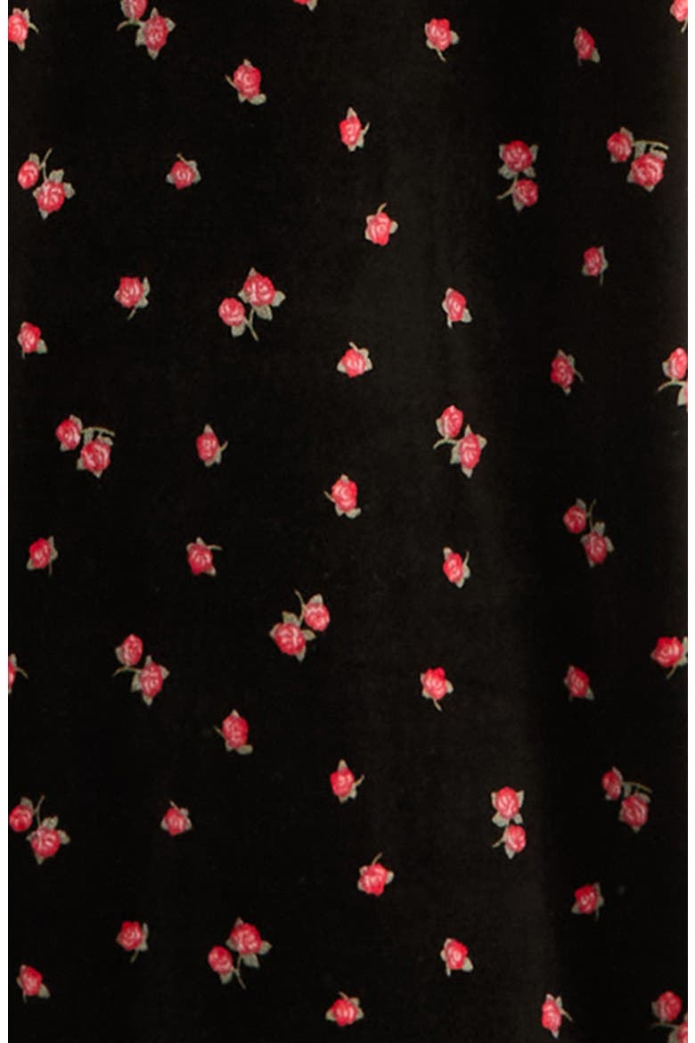 Kids' Velour Wide Leg Jumpsuit, Alternate, color, BLACK RED MILA ROSE