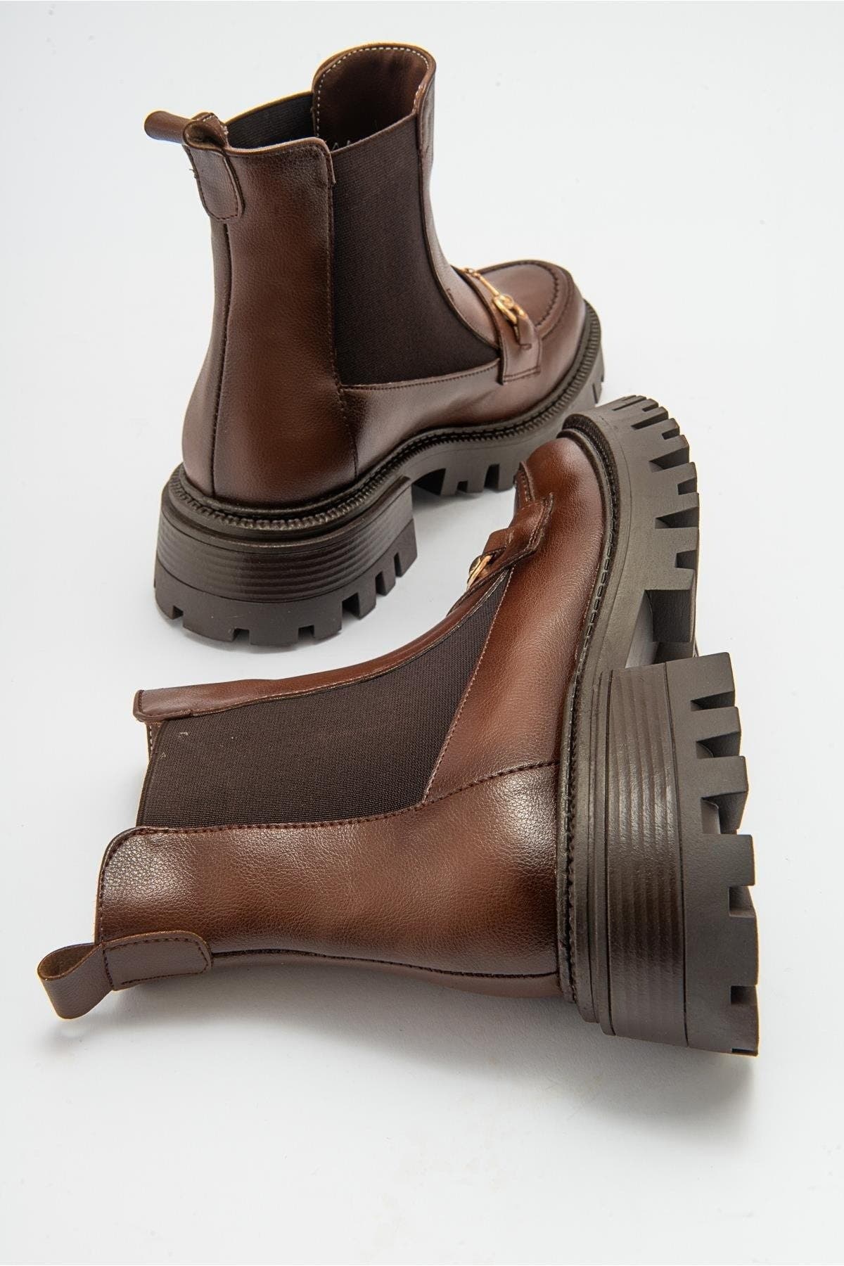 Vesper Buckled Chelsea Boot, Alternate, color, Cognac Faux Leather