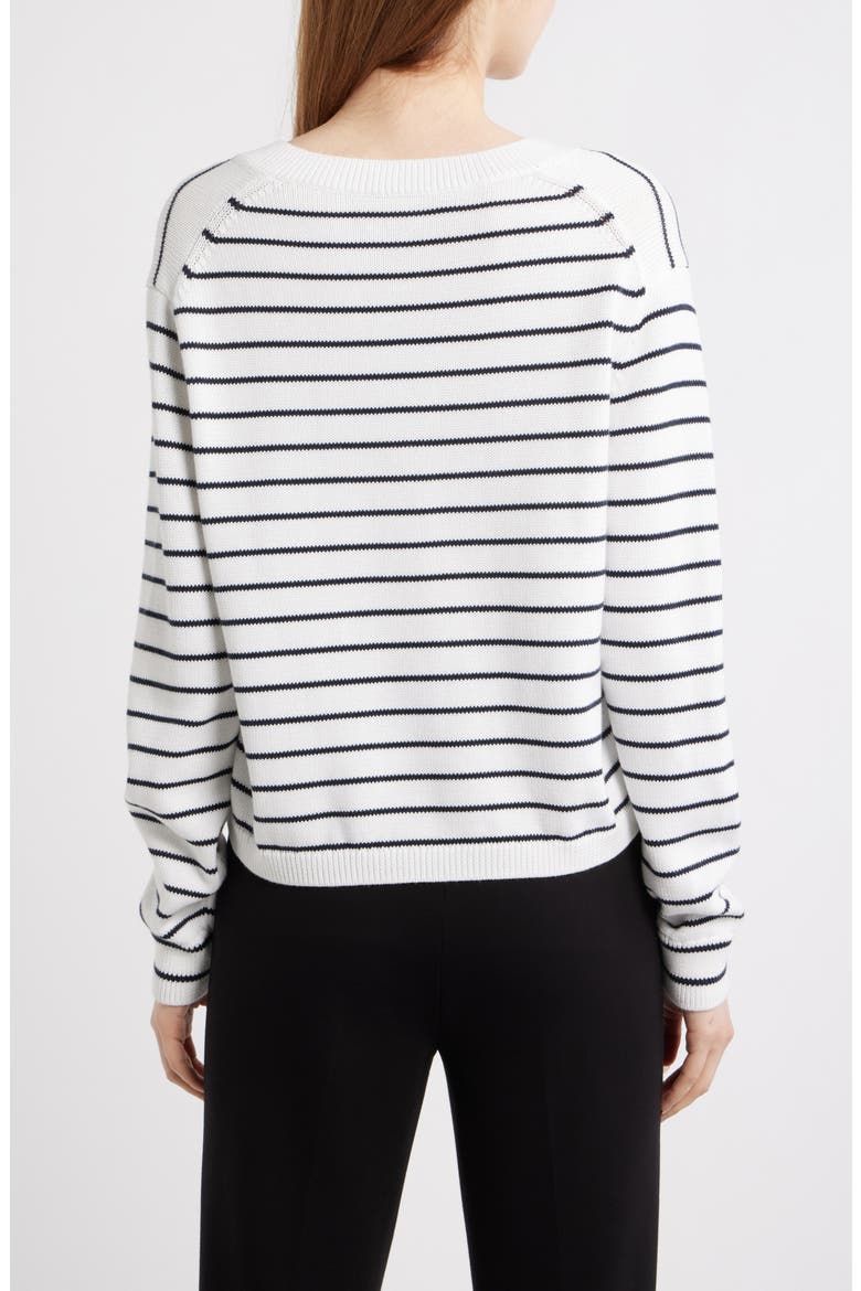 Waverly Crop Stripe Sweater, Alternate, color, IVORY/ NOCTURNE NAVY