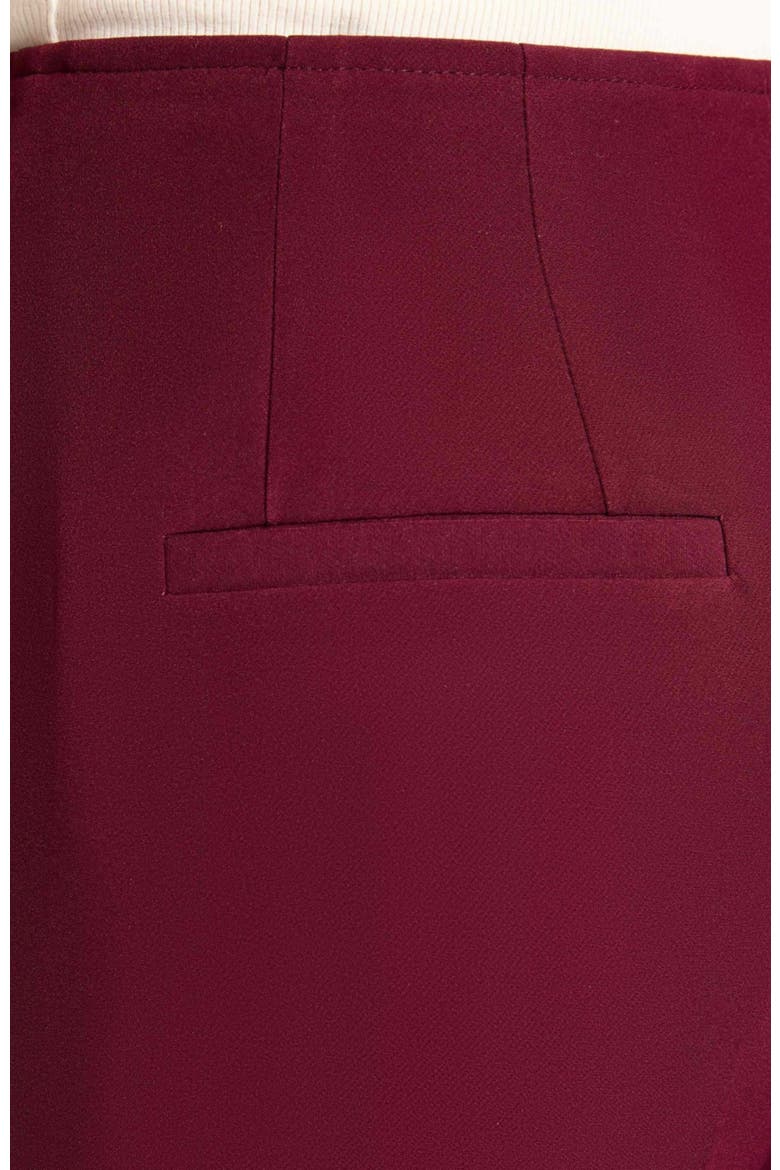 DELLA Staight Leg Pants with Slanted Pockets in Soft Stretch Crepe, Alternate, color, CHERRY COLA