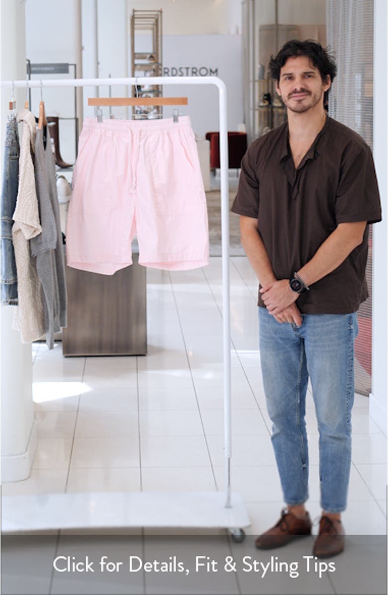 Organic Cotton Poplin Drawstring Chef Shorts, sales video thumbnail