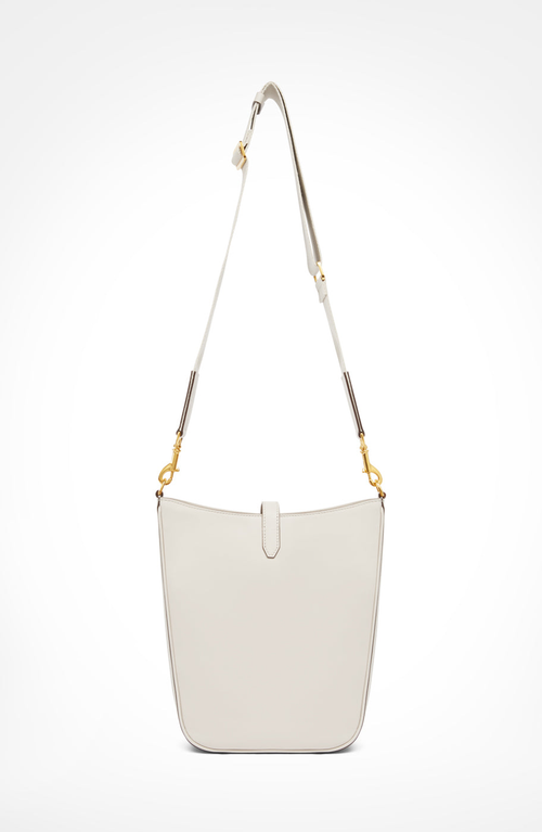 Aviteur Gigi Signature Weave Calfskin Shoulder Bag In White