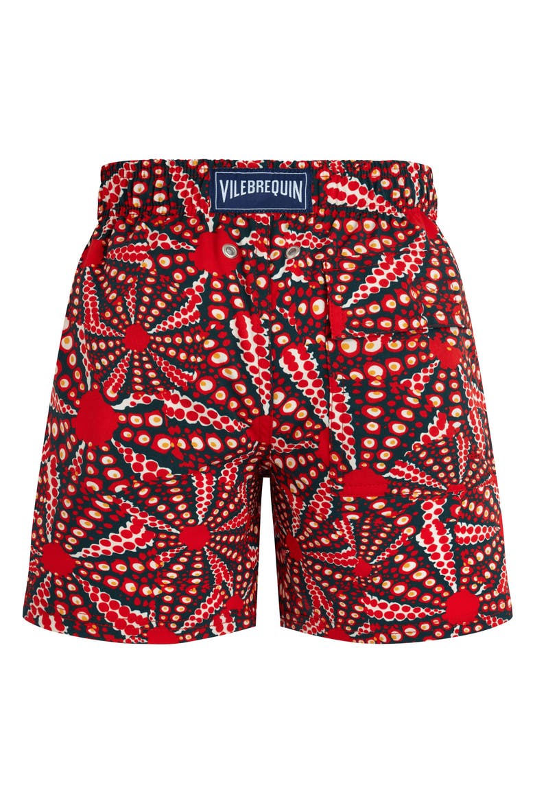 Kids' Oursinades Stretch Swim Shorts, Alternate, color, COQUELICOT