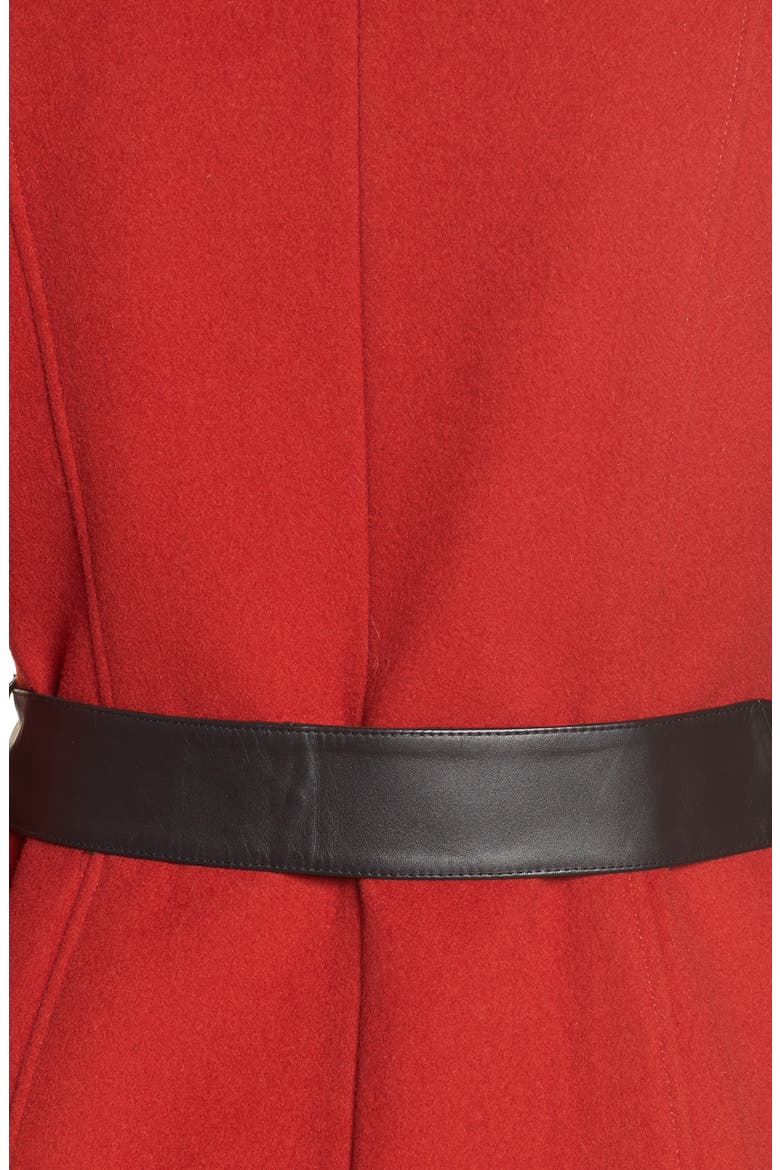 Flat Wool Knit Collar Coat, Alternate, color, PAPRIKA