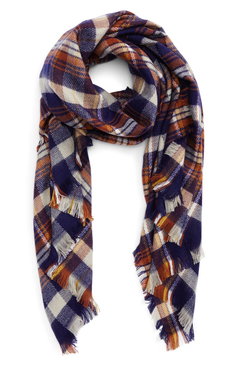 BP. Plaid Oblong Scarf, Main, color, 