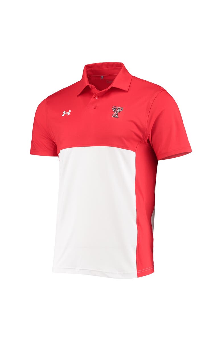 Under Armour Men's Under Armour Red/White Texas Tech Red Raiders 2022 Blocked Coaches Performance Polo, Alternate, color, Red