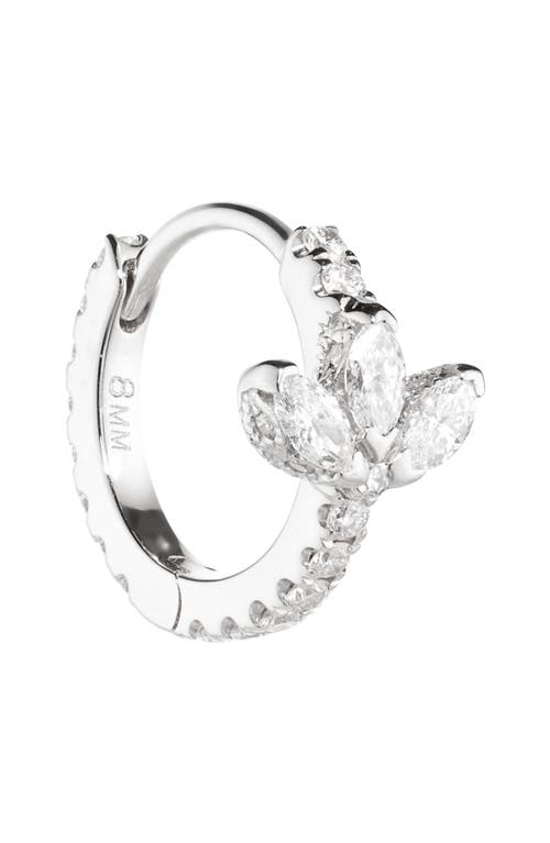 Maria Tash 18ct 8mm Diamond Lotus Eternity Single Hoop Earring In Metallic