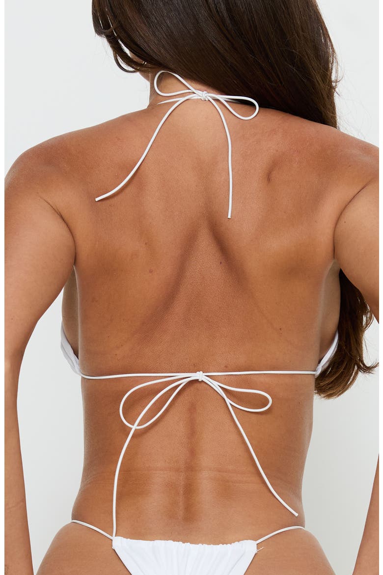 Selbie Triangle String Bikini Top, Alternate, color, WHITE