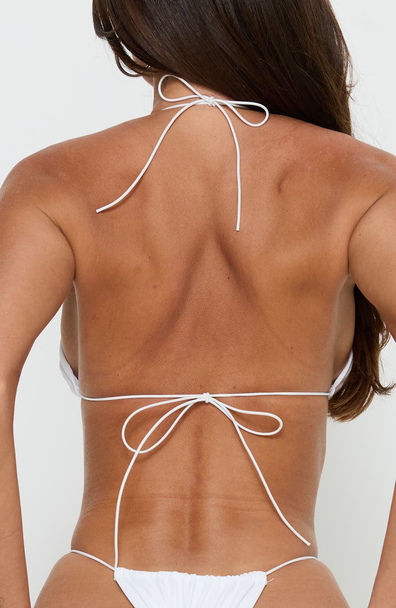 Princess Polly Selbie Triangle String Bikini Top, Alternate, color, White