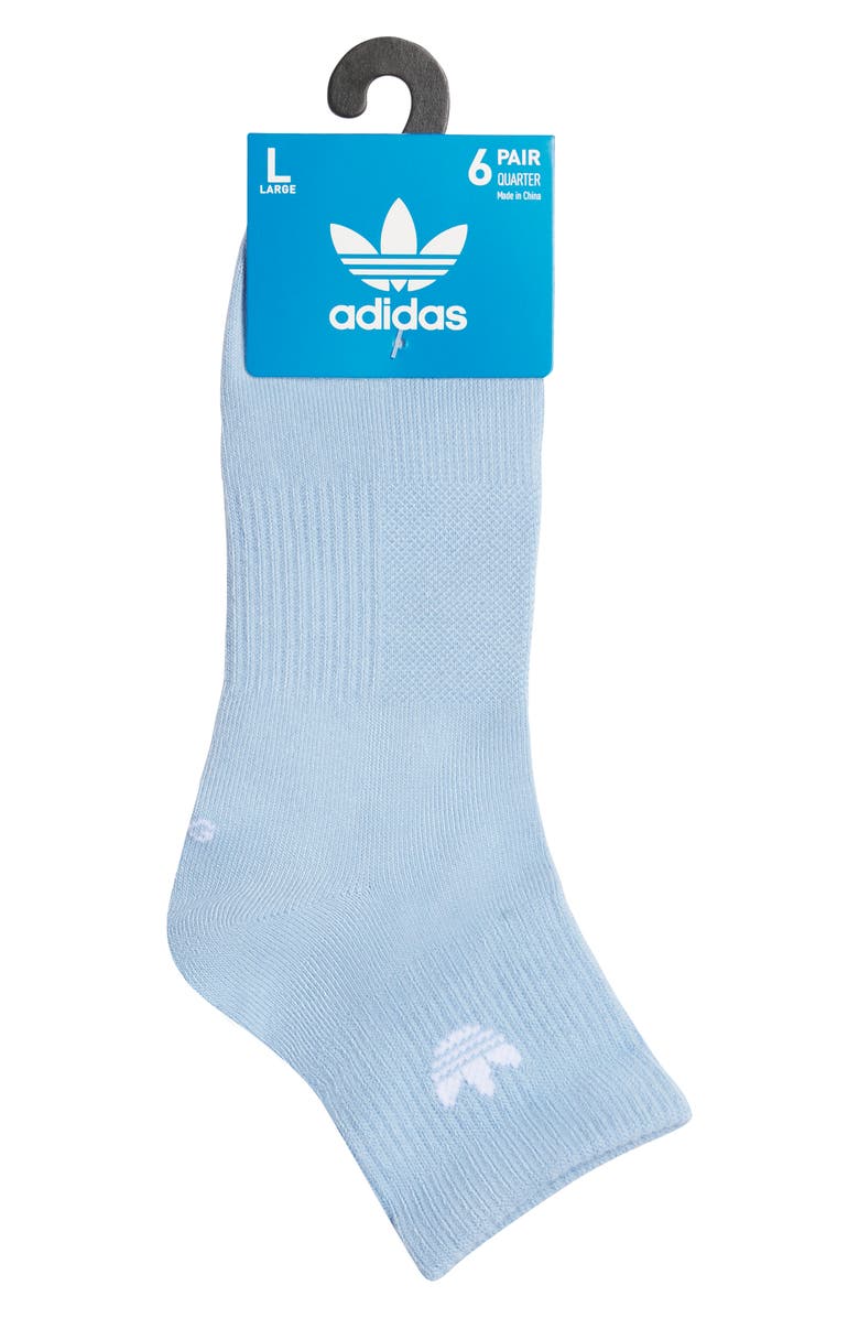 adidas Assorted 3-Pack Superlite Performance Quarter Crew Socks, Alternate, color, Ash Blue/ White/ Lime Green
