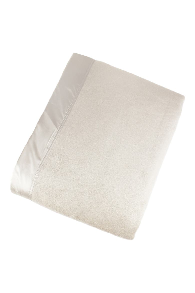 Silk Charmeuse Border Throw Blanket, Main, color, IVORY