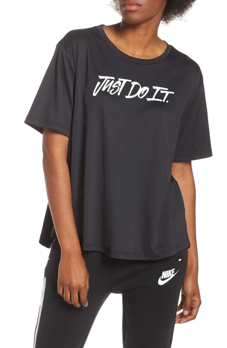 Nike Dry Just Do It Split Back Tee, Main, color, 
