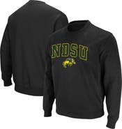 COLOSSEUM Men's Colosseum Black NDSU Bison Arch & Logo Tackle Twill Pullover Sweatshirt