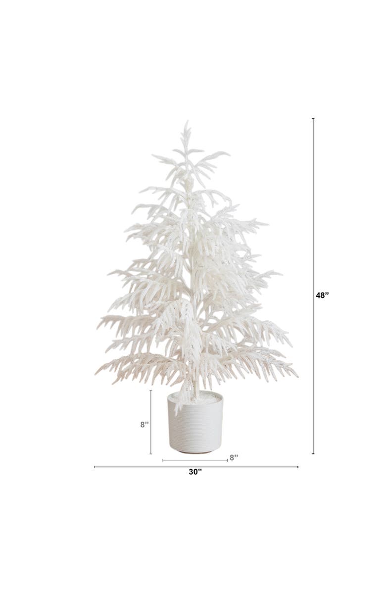 NEARLY NATURAL 4-ft Artificial Real Touch White Norfolk Island Pine Christmas Tree with Natural Look, Alternate, color, White