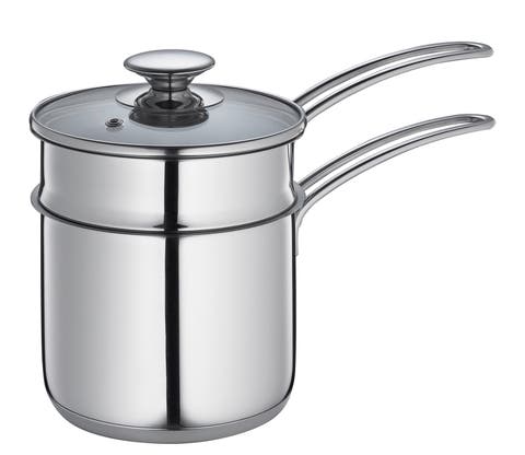 Mini Double Boiler Set w/ Glass Lid, 1.6 qt., 5.5-Inch Diameter