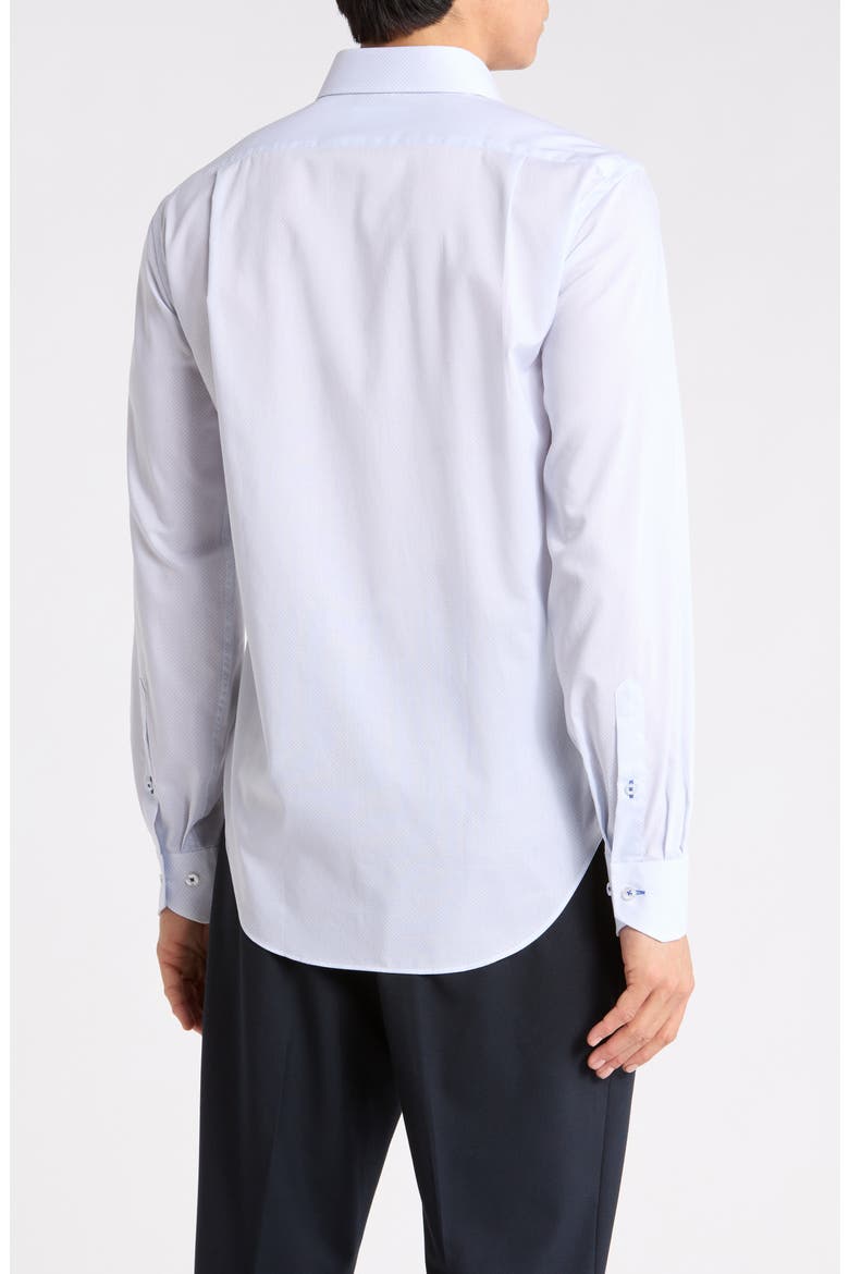 Trim Fit Textured Cotton Dress Shirt, Alternate, color, COCONUT