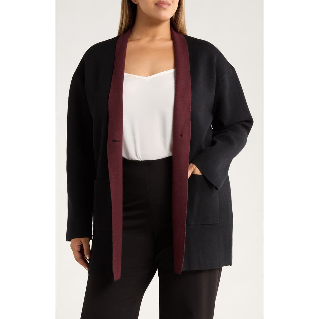 Lyssé Lysse Nicolette Double Knit Cardigan In Black
