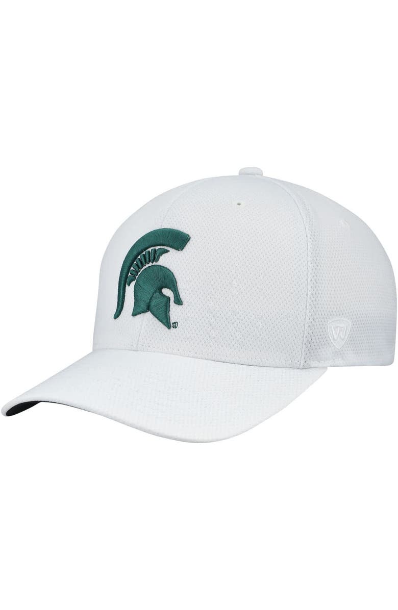 TOP OF THE WORLD Men's Top of the World  White Michigan State Spartans Reflex Hybrid Tech Flex Hat, Alternate, color, White