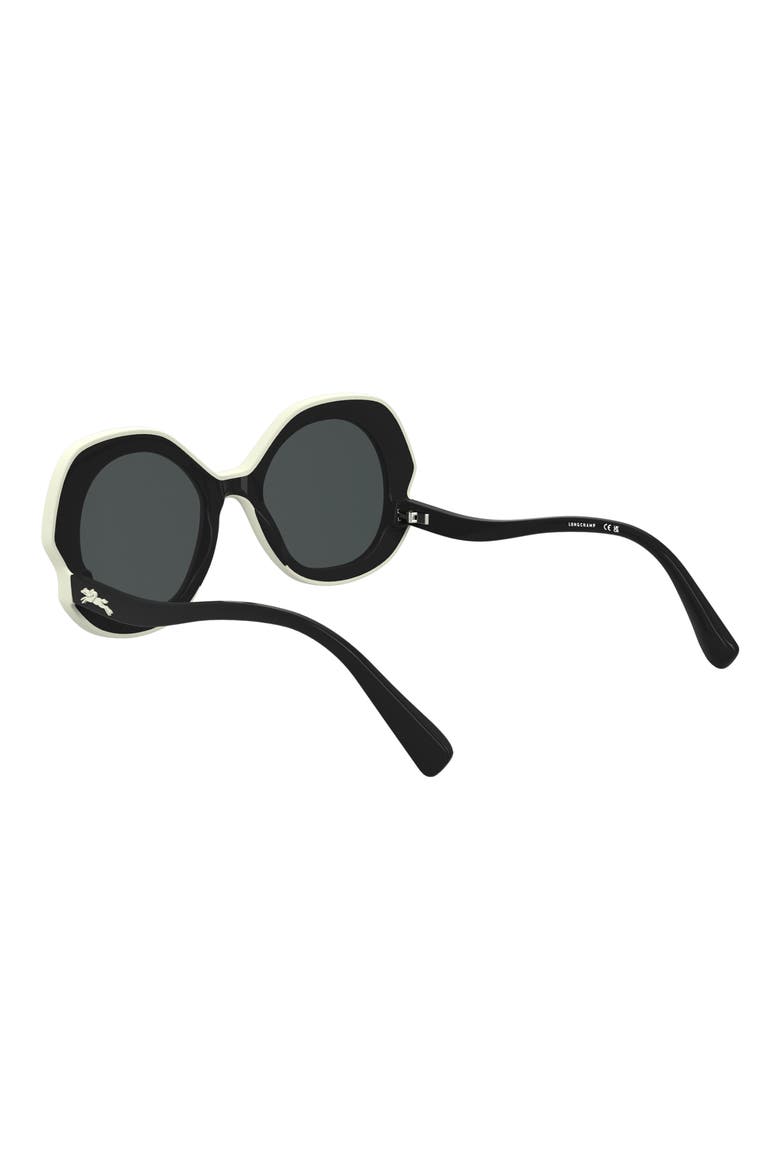 52mm Oval Sunglasses, Alternate, color, DARK GREY/ BLACK