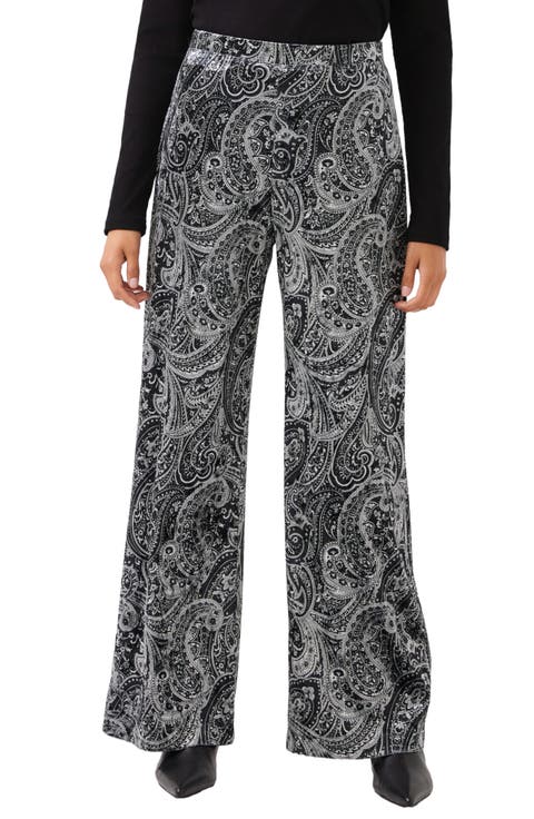Paisley Wide Leg Velvet Pants