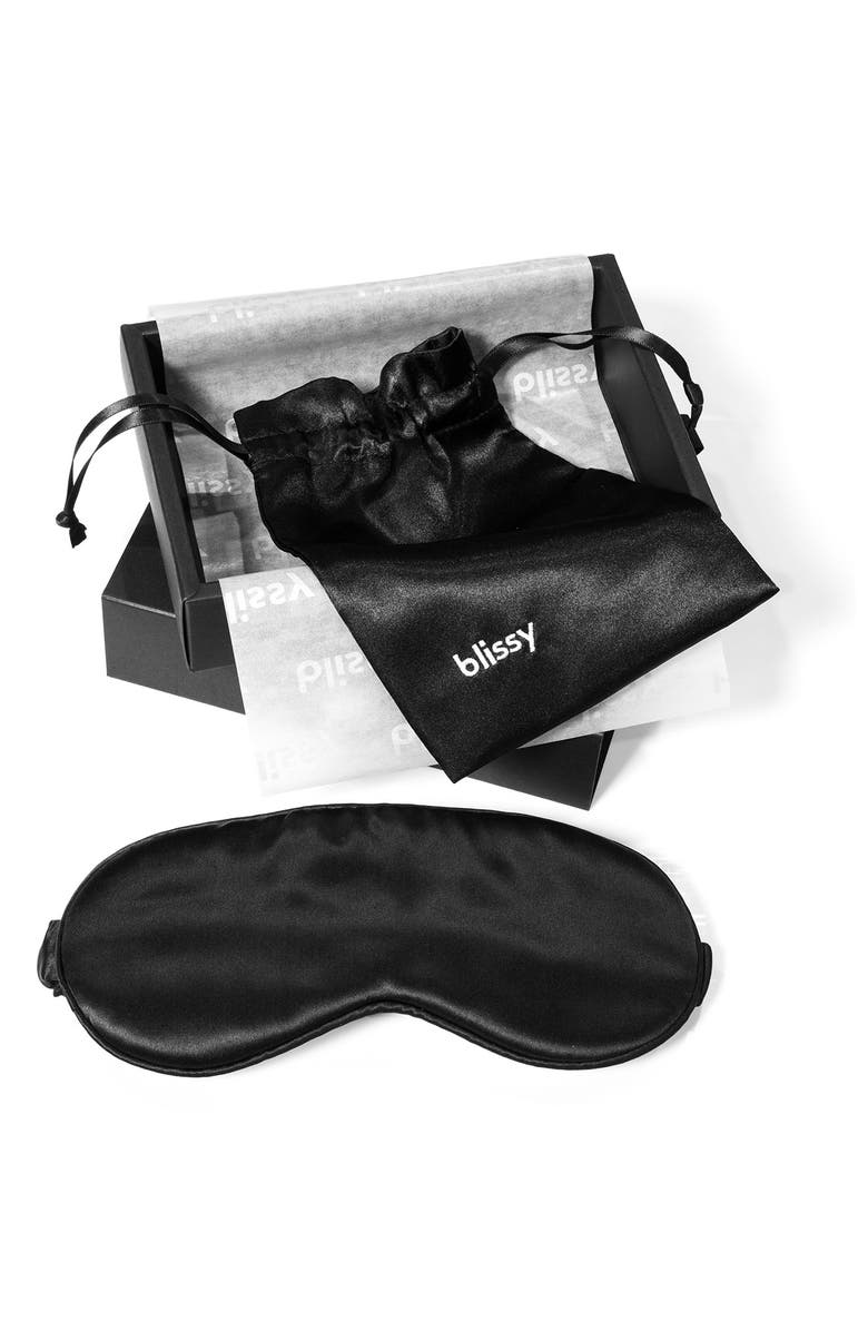 BLISSY Silk Sleep Mask, Alternate, color, Black
