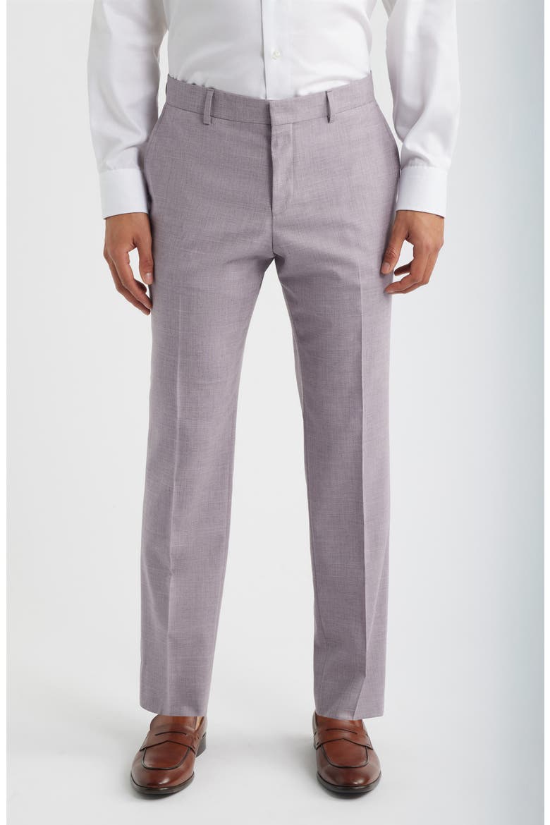 Genius Slim Fit Wool Blend Mélange Dress Pants, Main, color, LIGHT/ PASTEL PURPLE