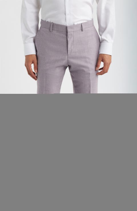 Genius Slim Fit Wool Blend Mélange Dress Pants