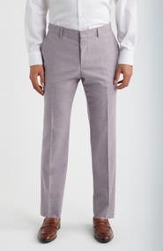 BOSS Genius Slim Fit Wool Blend Mélange Dress Pants