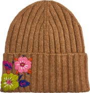 MARCUS ADLER Flower Embroidered Beanie
