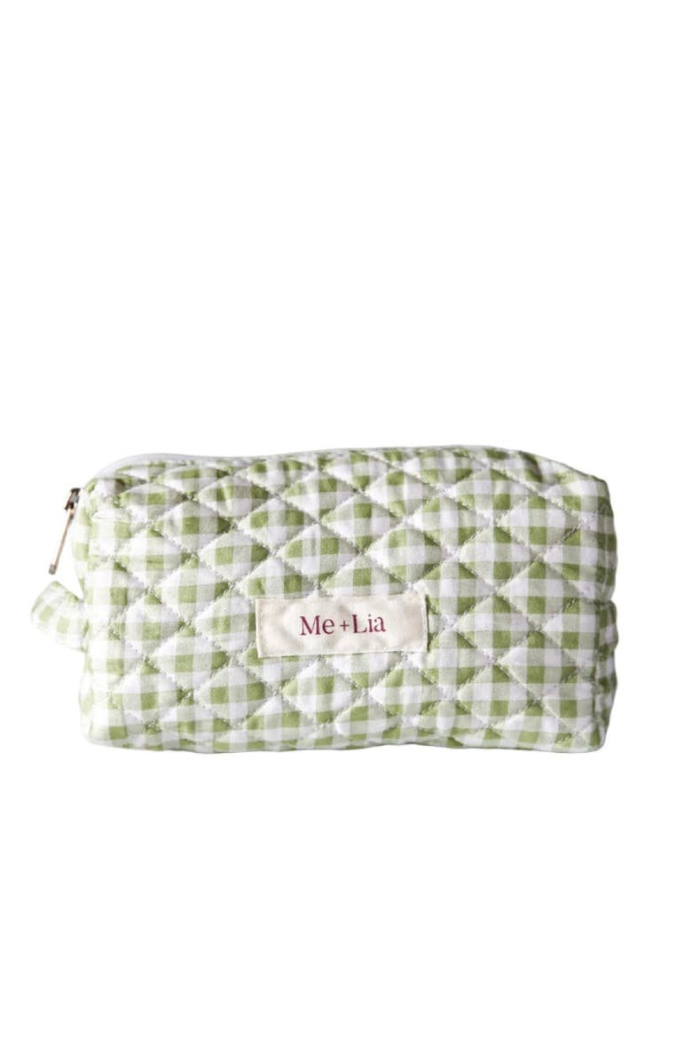 Make-up Pouch - Small, Main, color, Gingham Matcha
