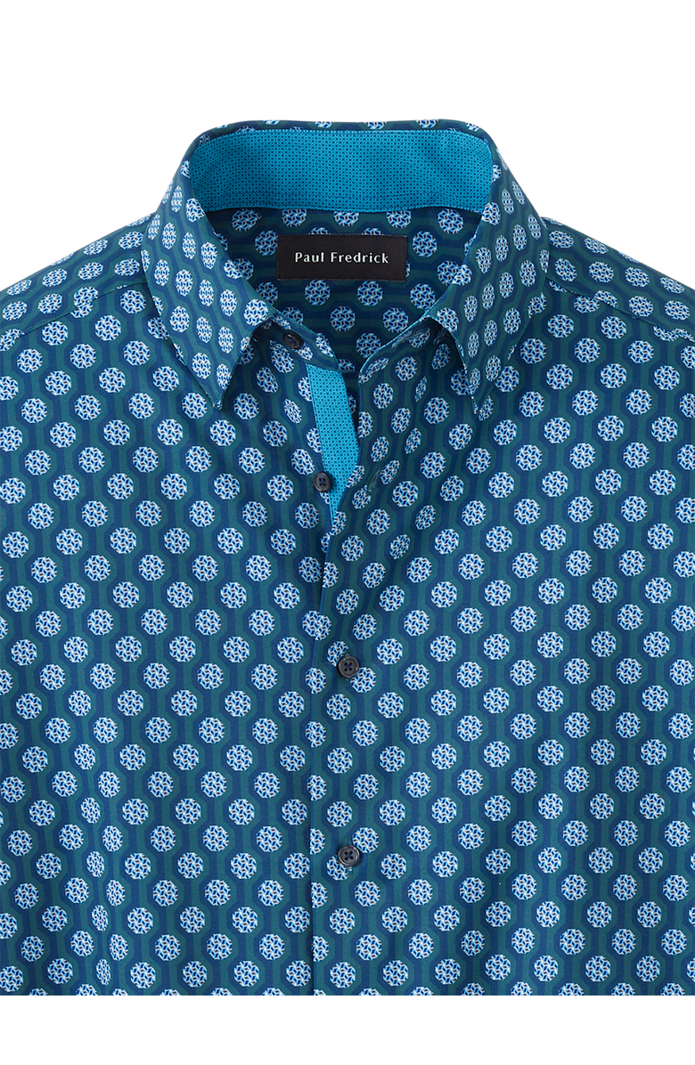 Paul Fredrick Performance Stretch Medallion Casual Shirt, Alternate, color, Blue Multi