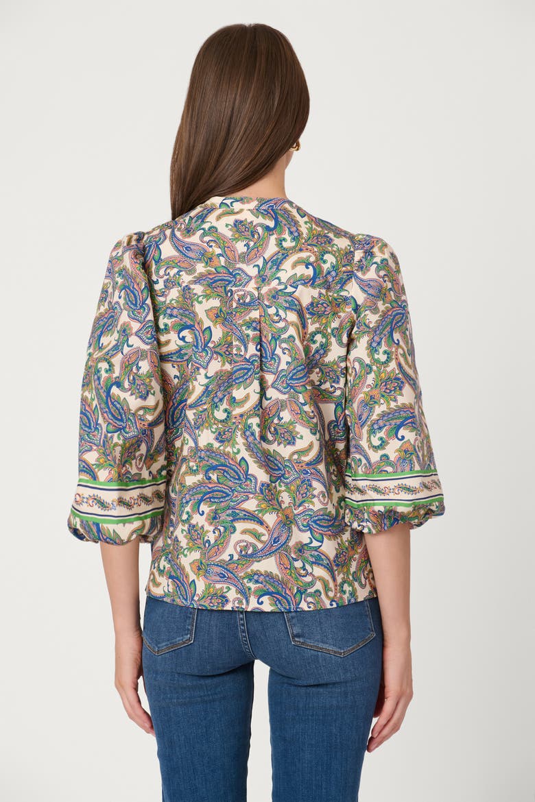 Pura Paisley Print Silbi Top, Alternate, color, Ivory Multi