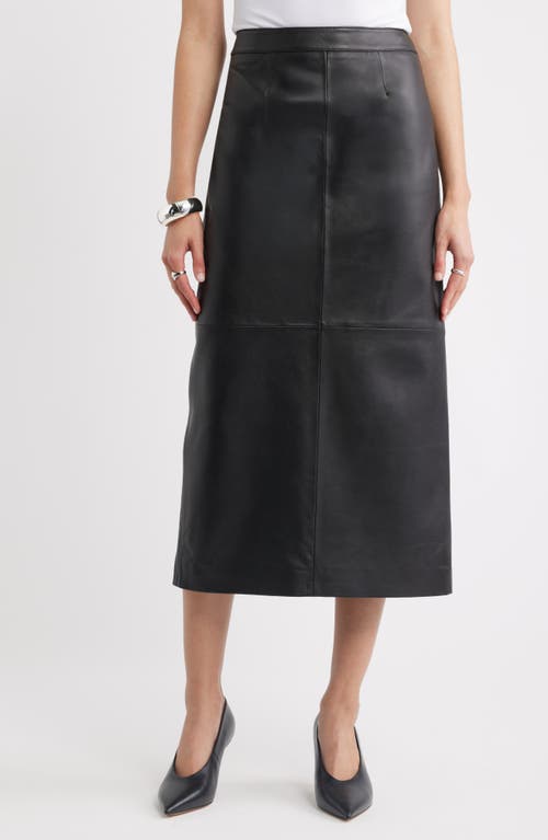 Nordstrom Leather Pencil Skirt in Black at Nordstrom, Size Xx-Large