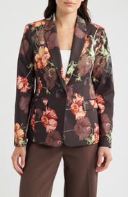 Tahari ASL Print Sateen Blazer