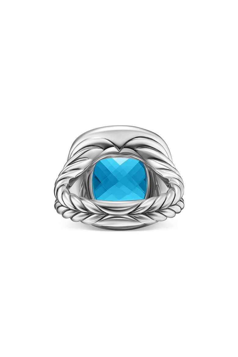Albion® Ring in Sterling Silver with Blue Topaz & Diamonds, 15mm, Alternate, color, BLUE TOPAZ