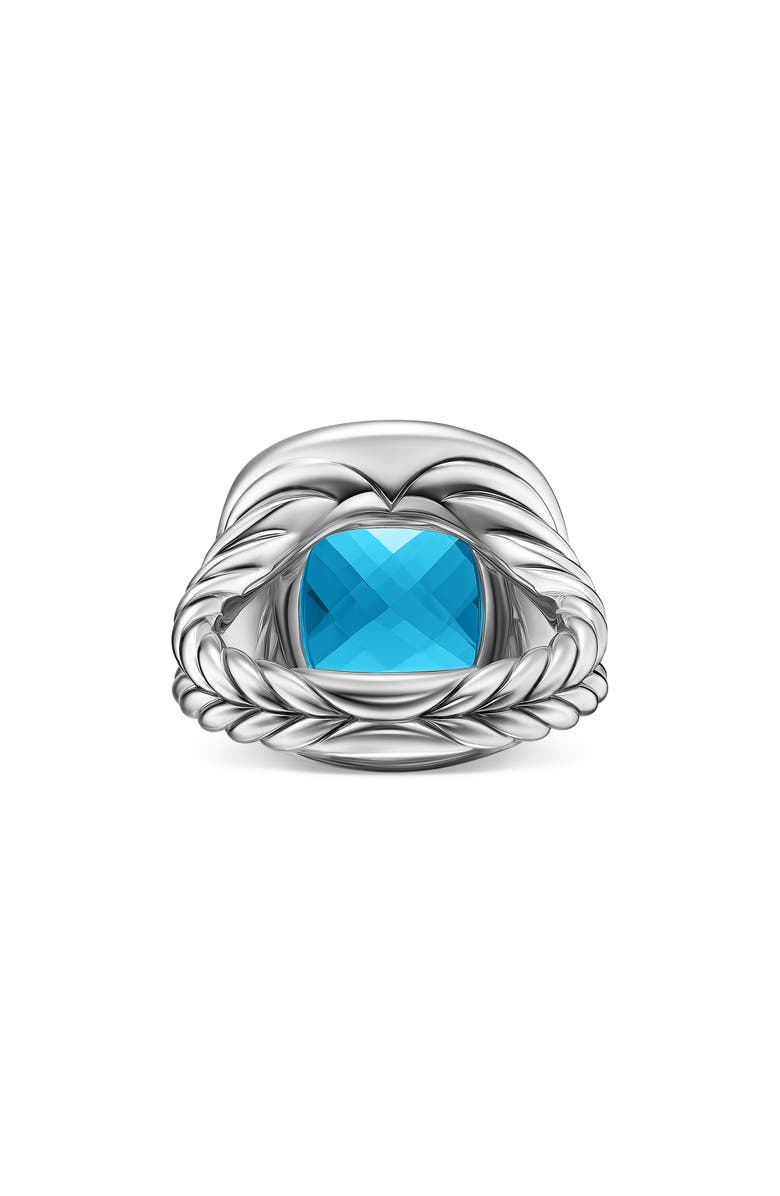 David Yurman Albion<sup>®</sup> Ring in Sterling Silver with Blue Topaz & Diamonds, 15mm, Alternate, color, Blue Topaz