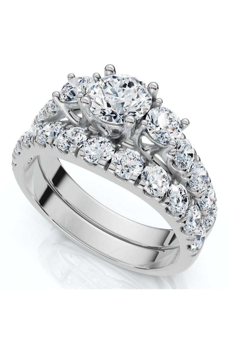 Bliss Diamond 1 3/4Ct 3-Stone Diamond Engagement Wedding Ring Set 14k Gold or Pt Lab Grown, Alternate, color, 