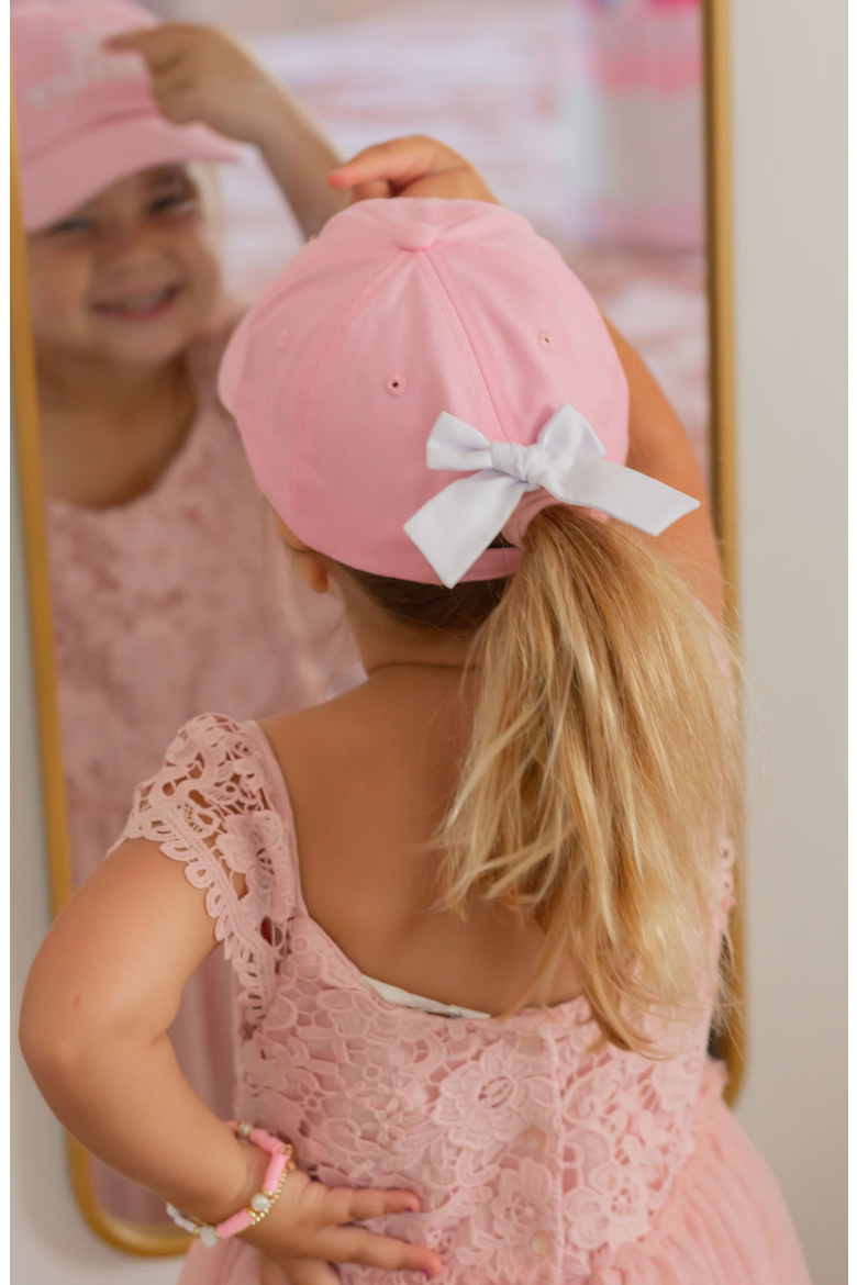 Big Sister Twill Bow Baseball Hat, Alternate, color, Pink