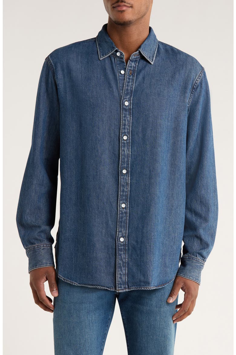 Finch Featherweight Denim Button-Up Shirt, Main, color, KNMRE