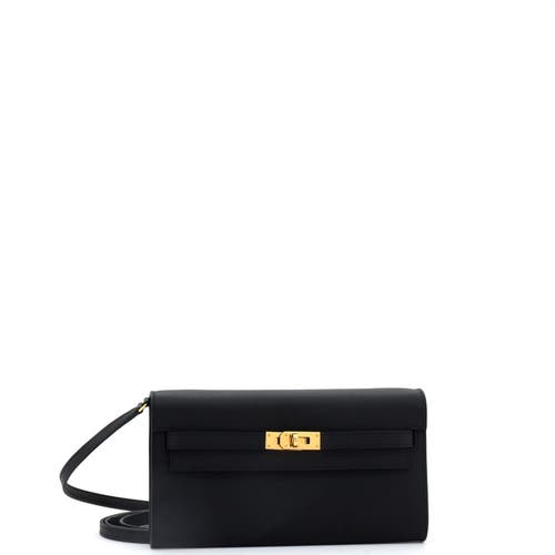 Pre-owned Hermes Hermes Kelly To Go Wallet Epsom In Black