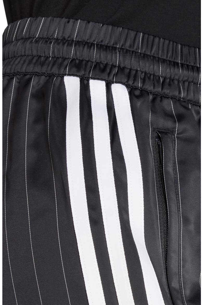 3-Stripes Pinstripe Satin Shorts, Alternate, color, BLACK