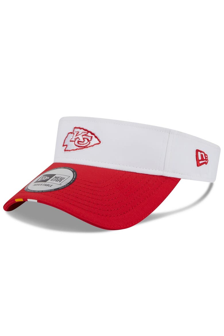 Men's New Era  White/Red Kansas City Chiefs 2025 NFL Training Camp Adjustable Visor, Main, color, White